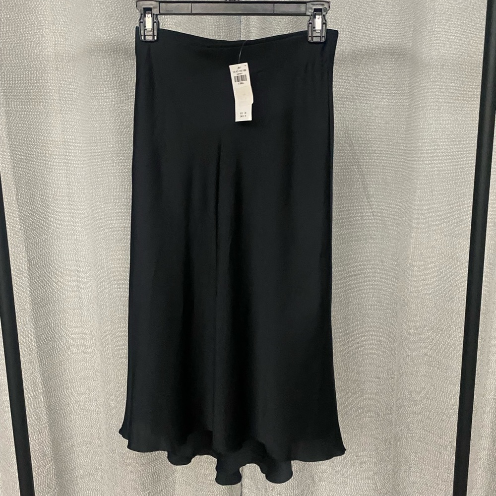 Abercrombie Black Satin Midi Skirt
